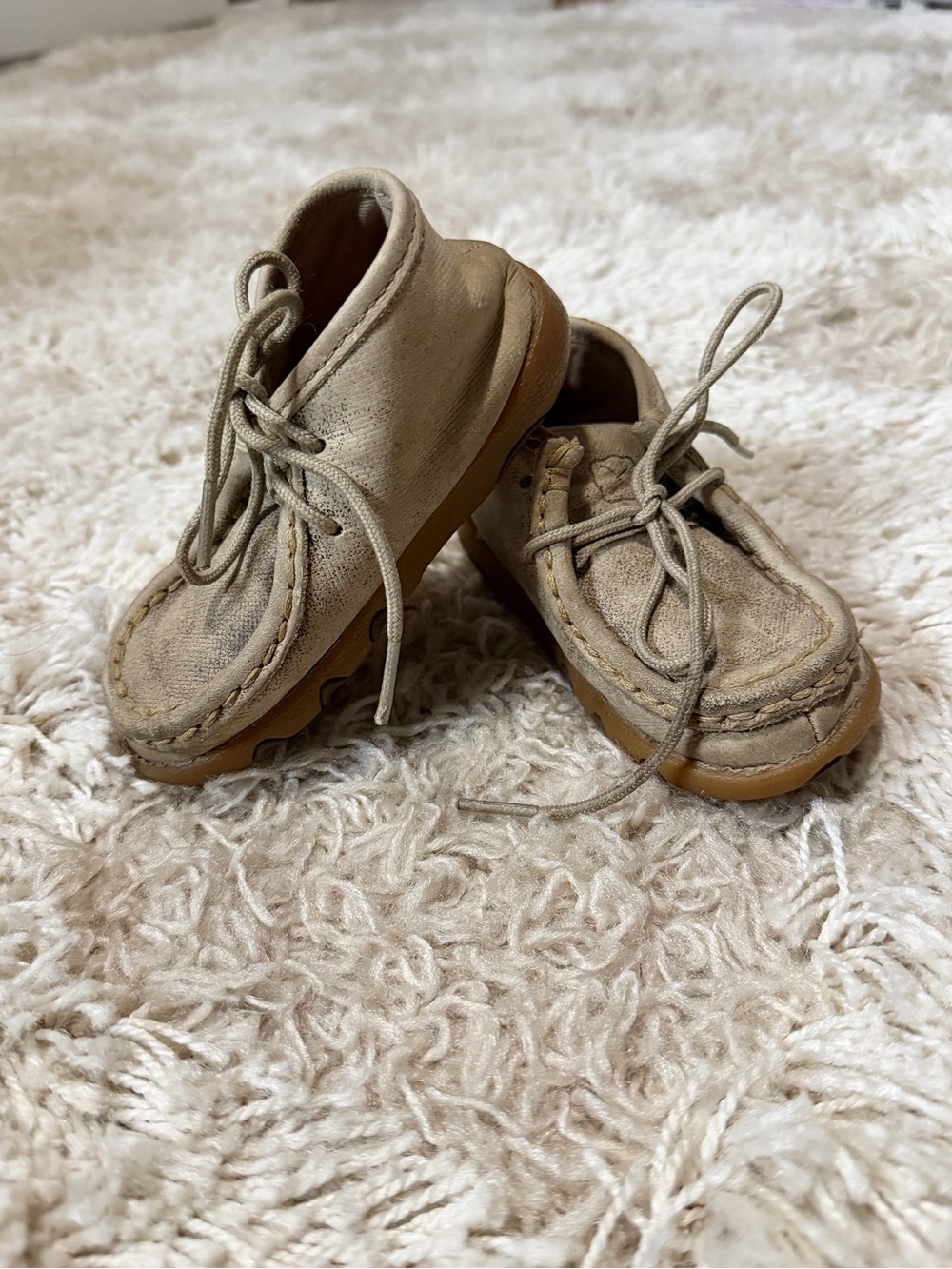Twisted X Kids Tan Moccasin Lace-Up Shoes